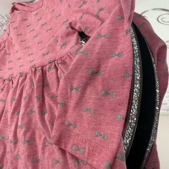 Joe Fresh long sleeve peplum ribbon Pink Long Sleeve Kids Top with Bow Pattern - Picture 3 of 7